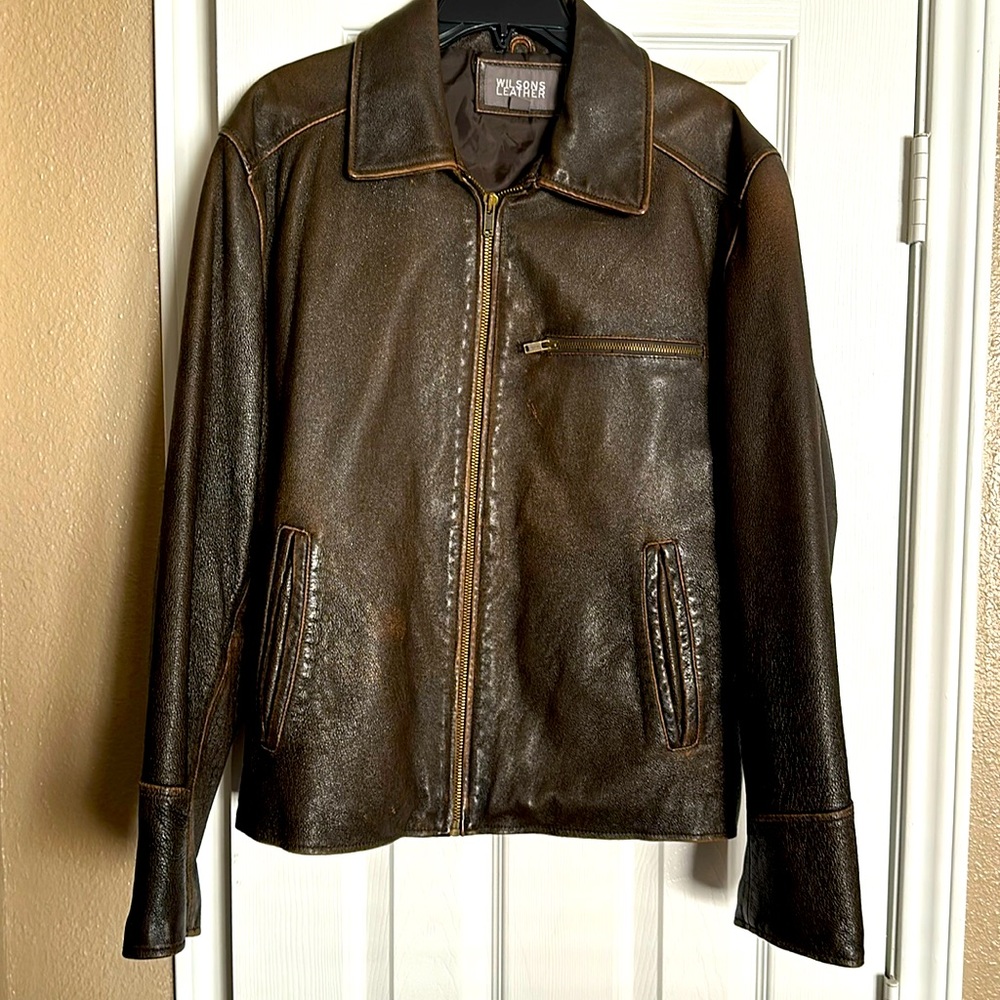Wilsons Leather Brown Leather Bomber Jacket
